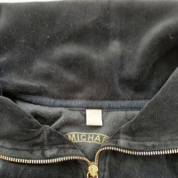 Michael kors Valour black full zip with mock hoodie / wide collar small - Picture 2 of 6